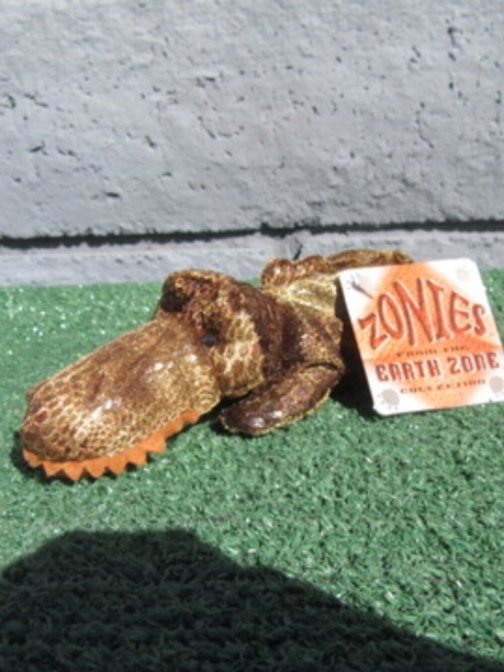 Vintage Brand New Russ Zonies Earth Zone Bean Bag Plush Croaks Crocodile